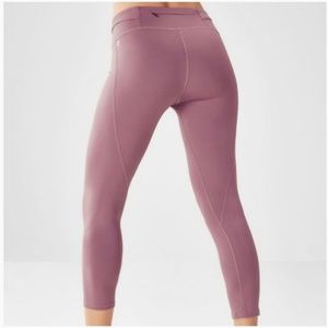 Fabletics Purple Gia Capri Leggings w/ Back Zipper